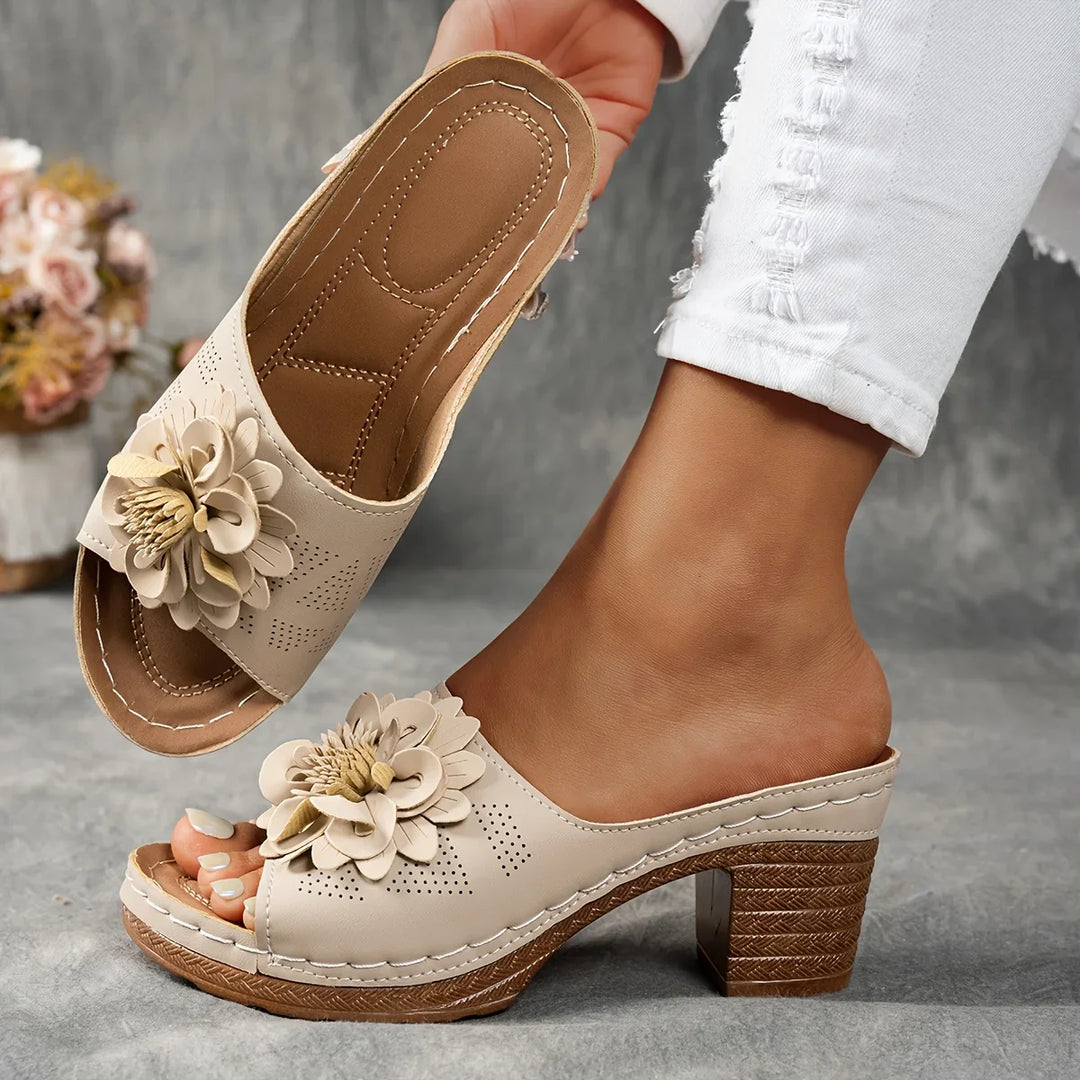 Whitney Floral Block Heel