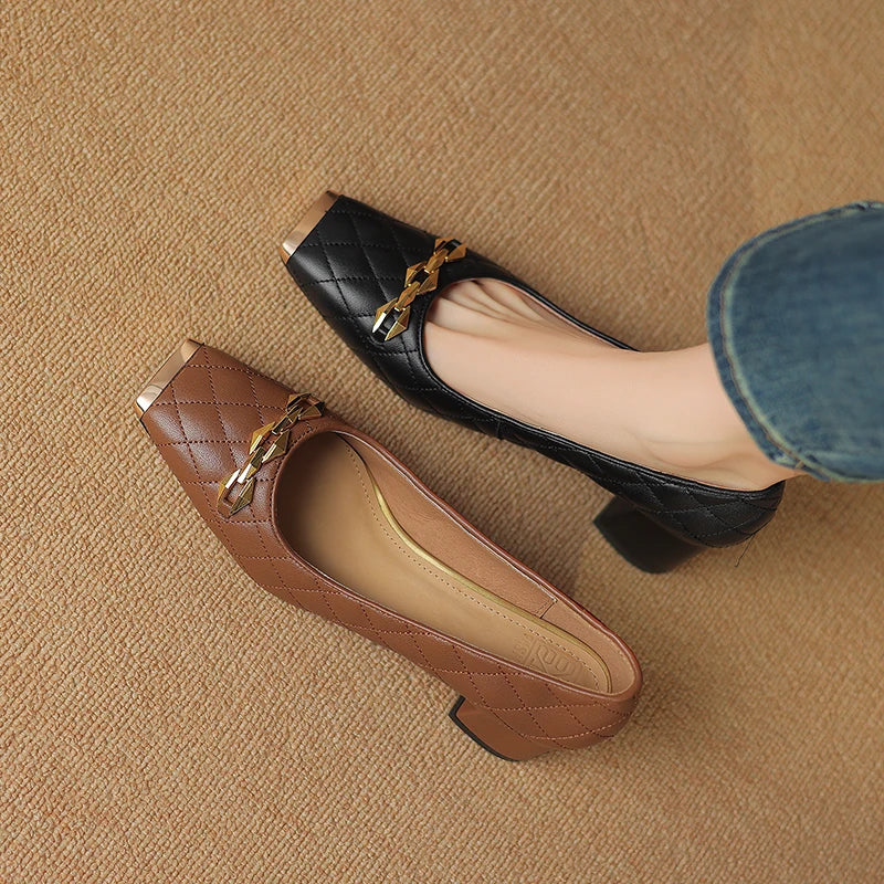 Amber Block Heel Pump