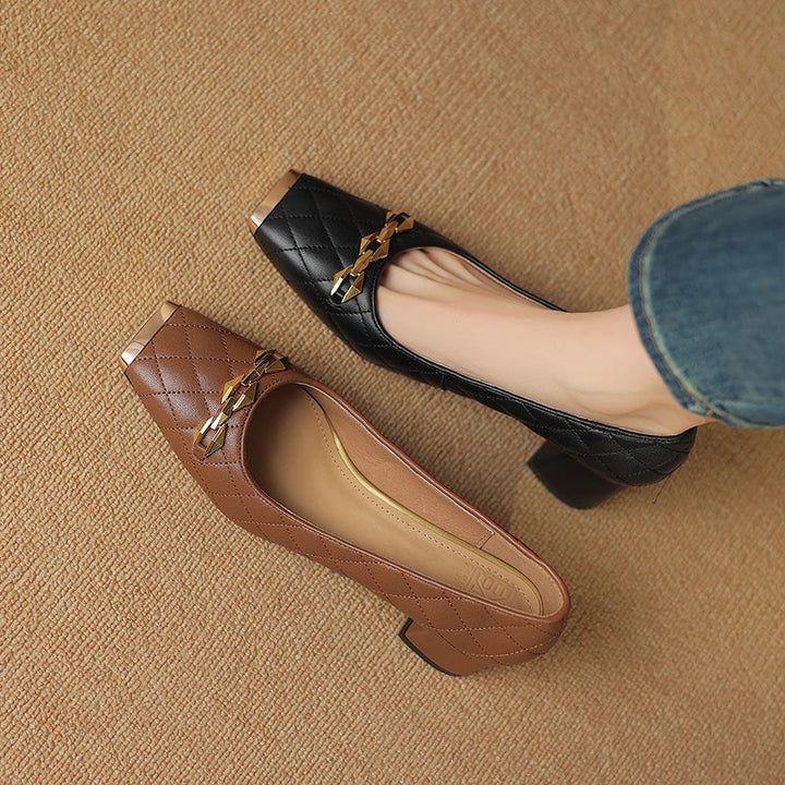 Amber Block Heel Pump