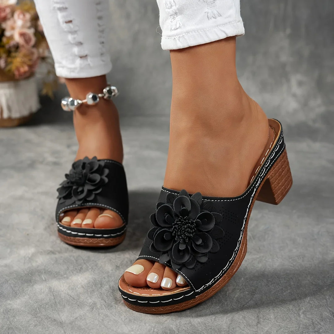 Whitney Floral Block Heel