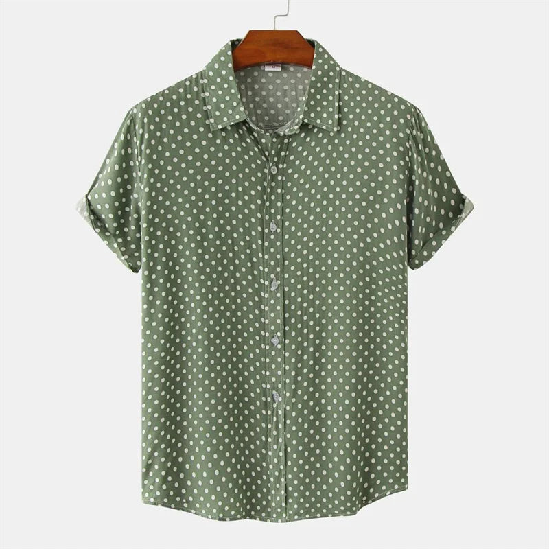 Peyton Dot Print Button-Up Shirt