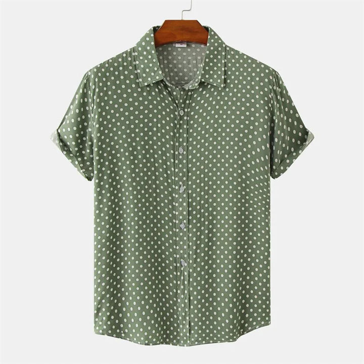 Peyton Dot Print Button-Up Shirt