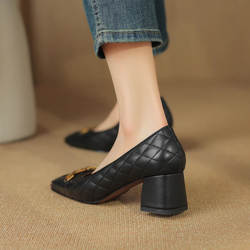 Amber Block Heel Pump