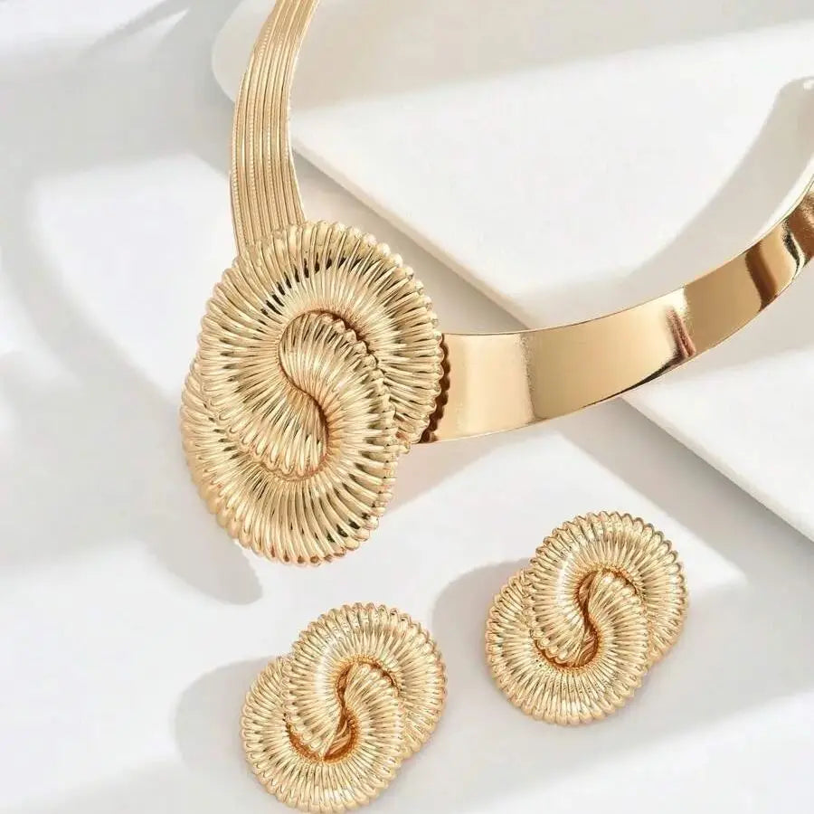 Velour Medallion Collar Necklace