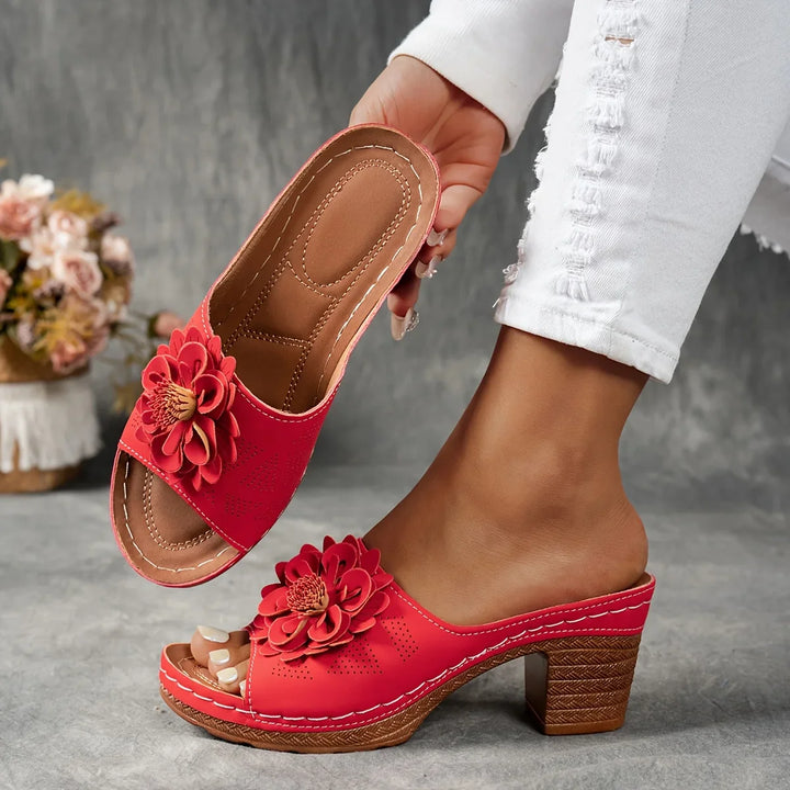 Whitney Floral Block Heel