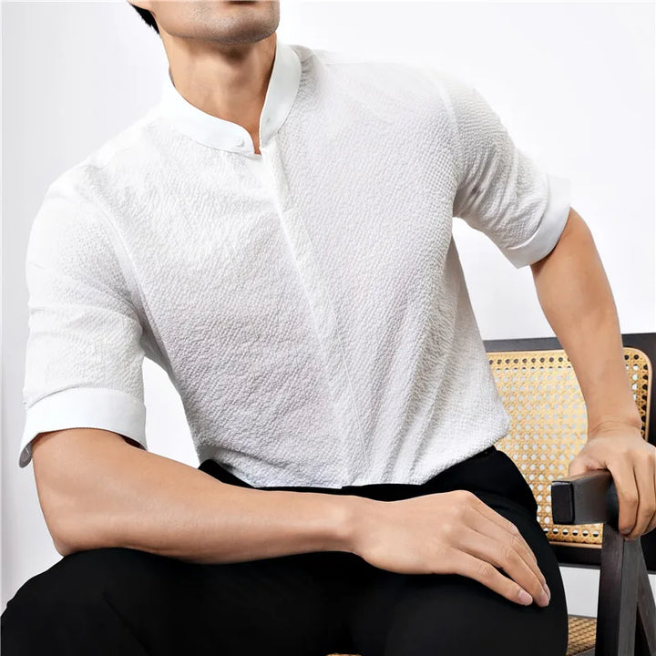 Kendall Woven Band Collar Shirt