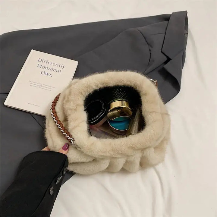 Brooke Faux Mink Shoulder Bag