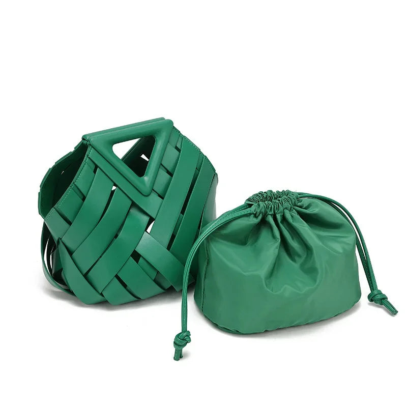 Summer Handwoven Mini Bucket Bag