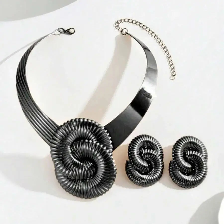 Velour Medallion Collar Necklace
