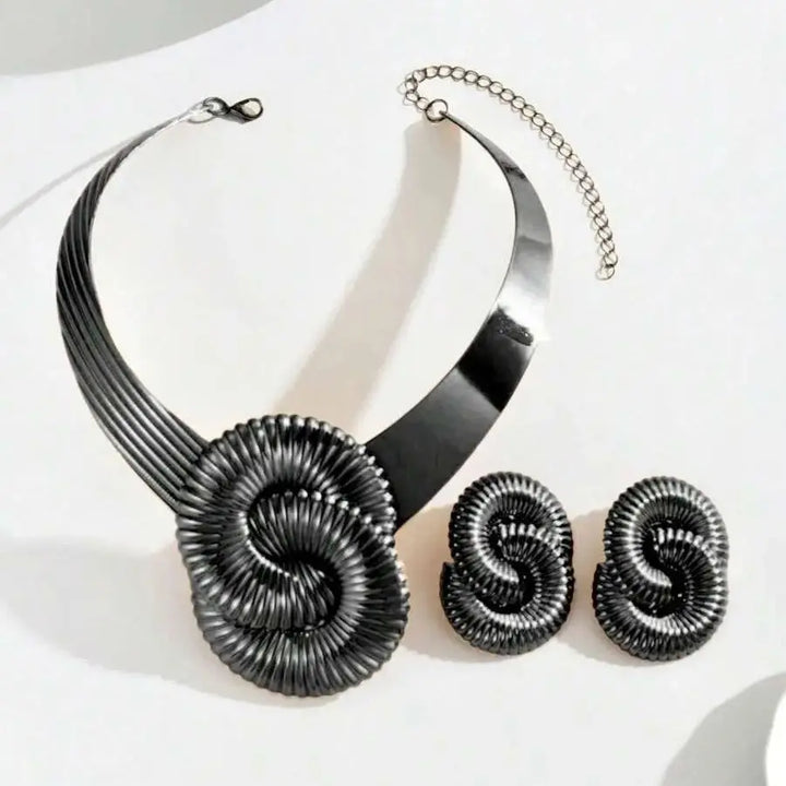 Velour Medallion Collar Necklace