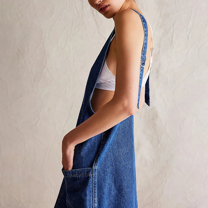 Savannah Denim Overall Dress