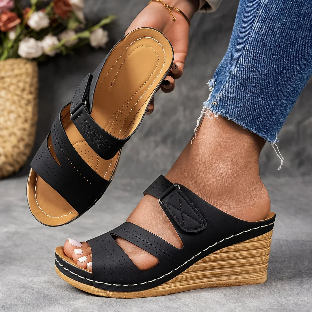 Kate Leather Wedge Sandal