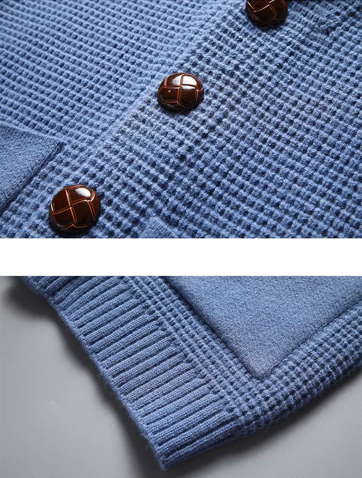 Evan De Luca Waffle-Knit Cardigan