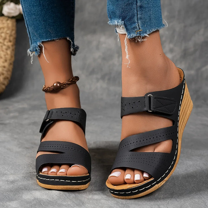 Kate Leather Wedge Sandal