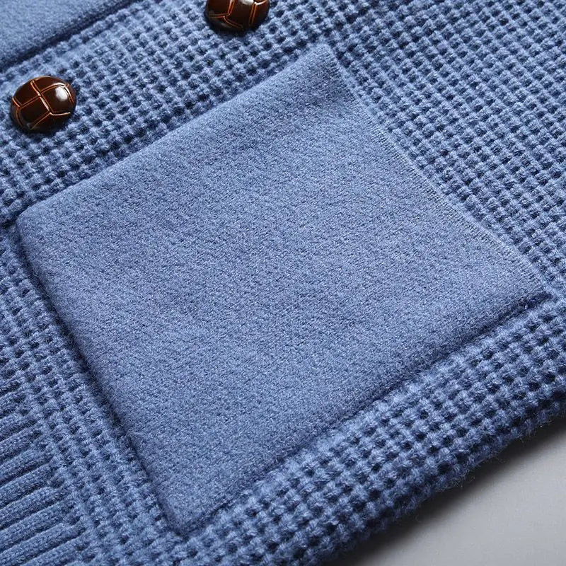 Evan De Luca Waffle-Knit Cardigan