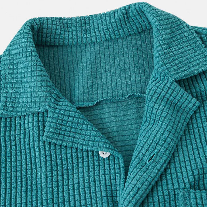 Reagan Waffle Knit Button-Up Shirt