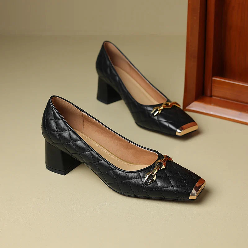 Amber Block Heel Pump