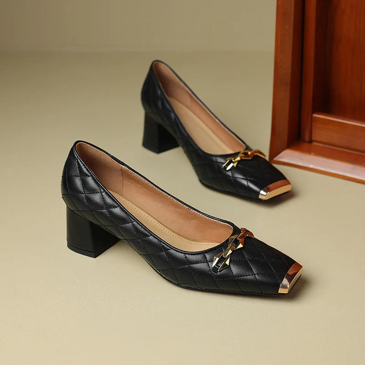 Amber Block Heel Pump