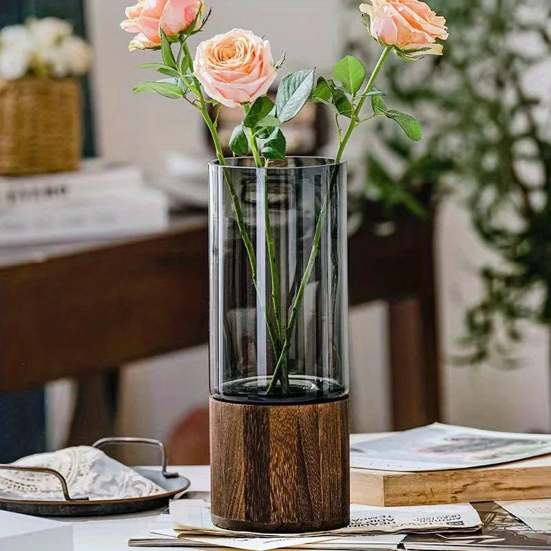 Riley Wood Base Vase