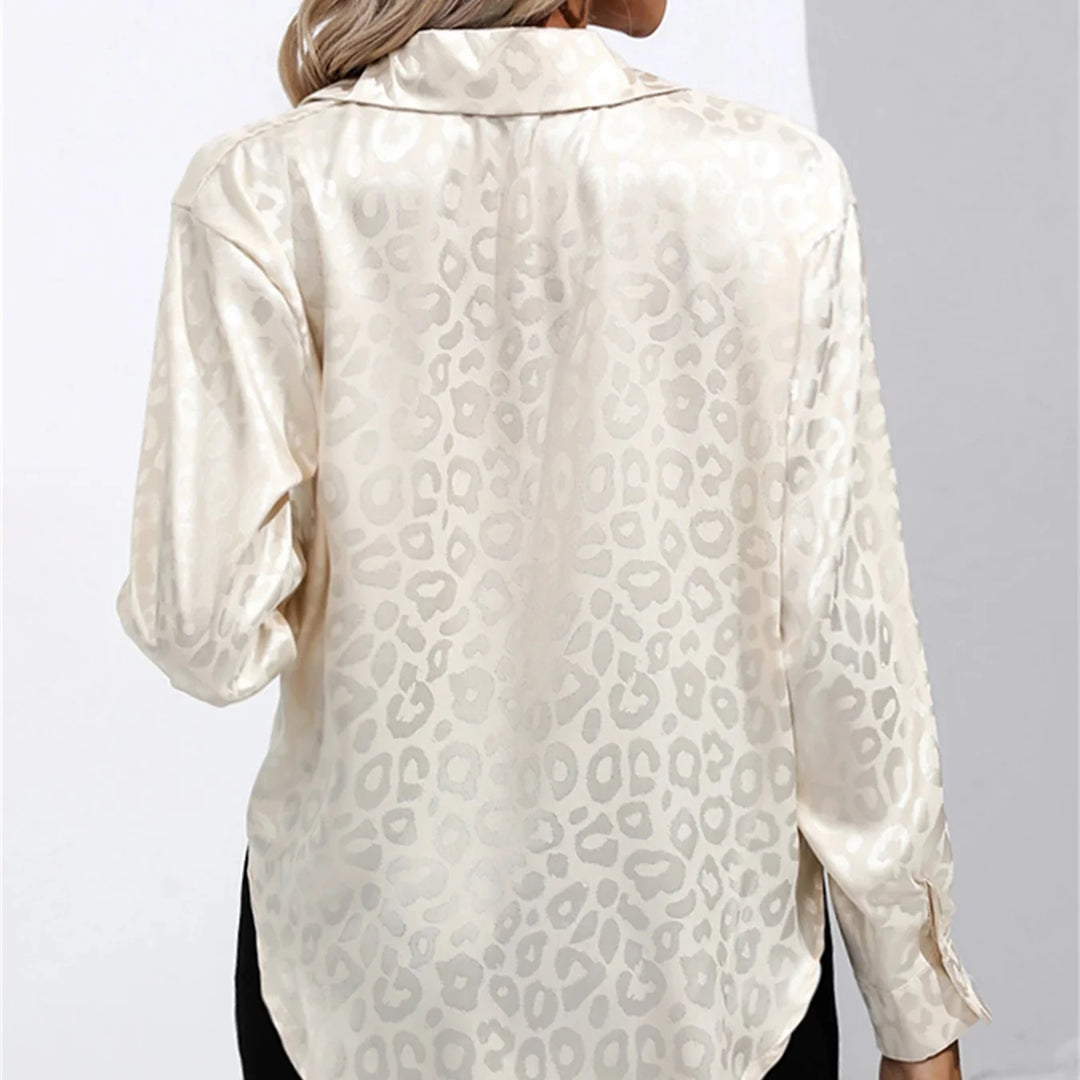 Allison Leopard Satin Blouse