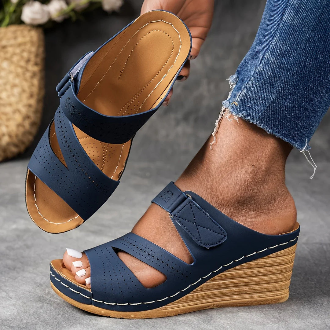 Kate Leather Wedge Sandal