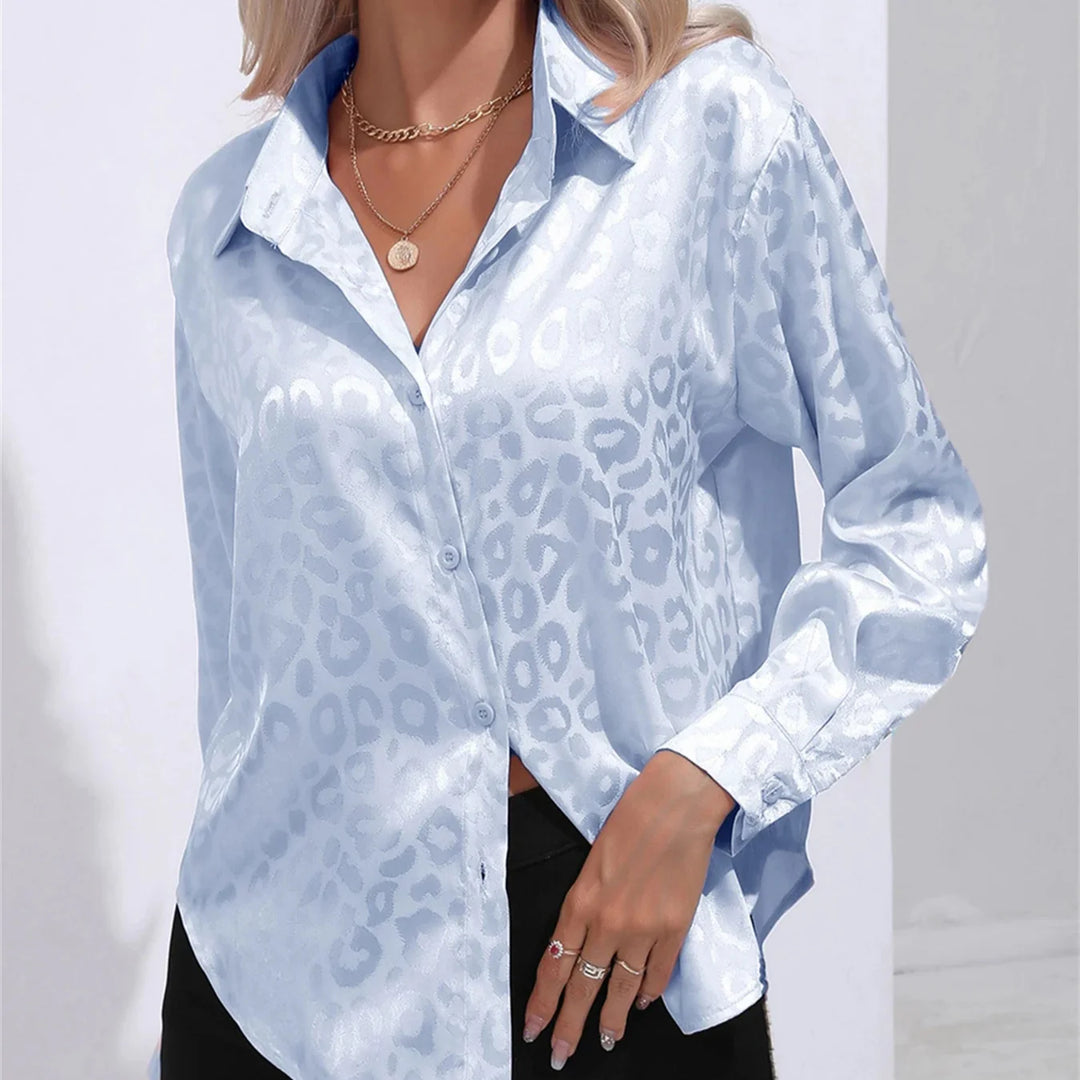 Allison Leopard Satin Blouse