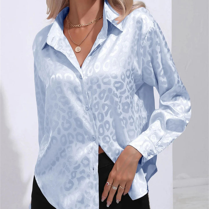 Allison Leopard Satin Blouse