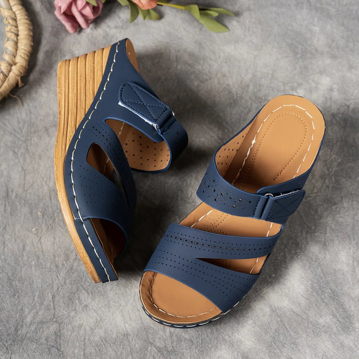 Kate Leather Wedge Sandal