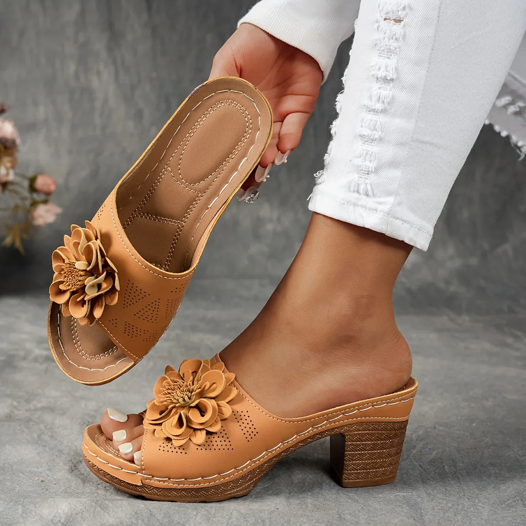 Whitney Floral Block Heel