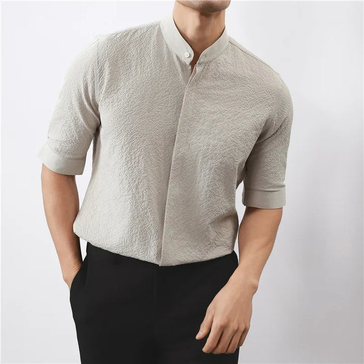 Kendall Woven Band Collar Shirt