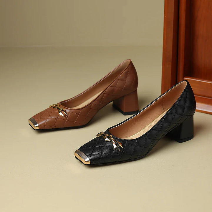 Amber Block Heel Pump