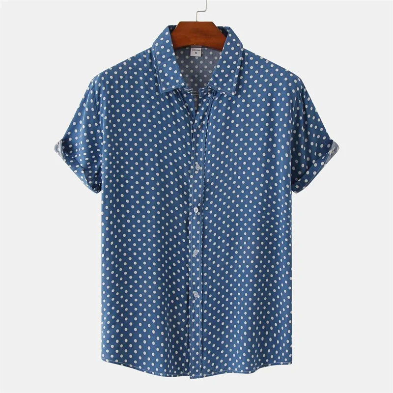 Peyton Dot Print Button-Up Shirt