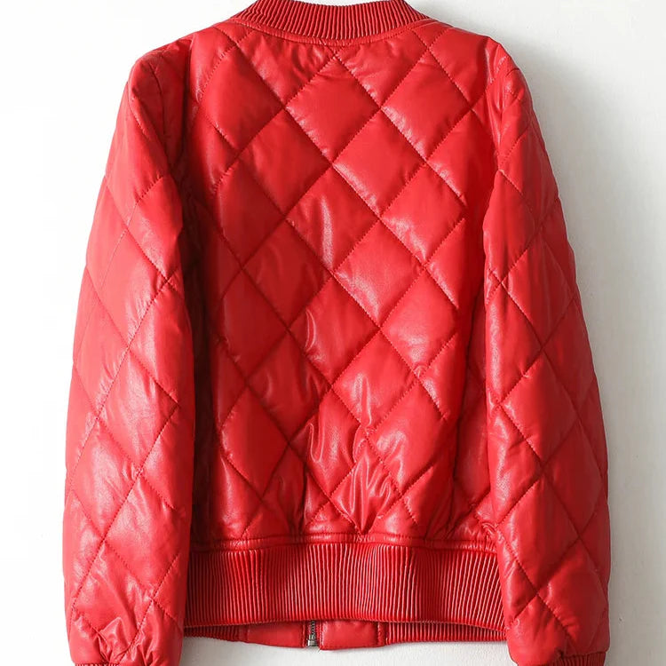 Melissa Quilted Leather Bomber