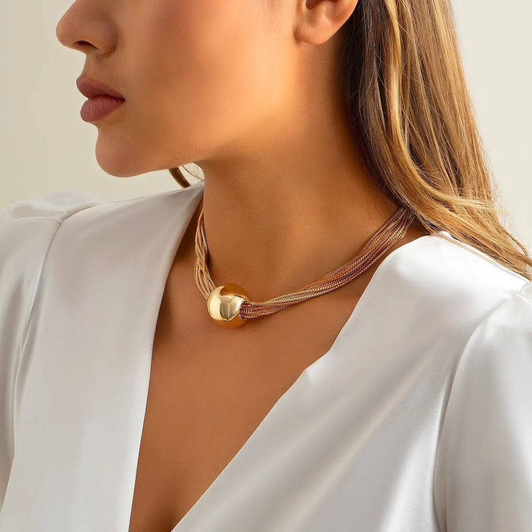 Velour Sculpted Collar Necklace