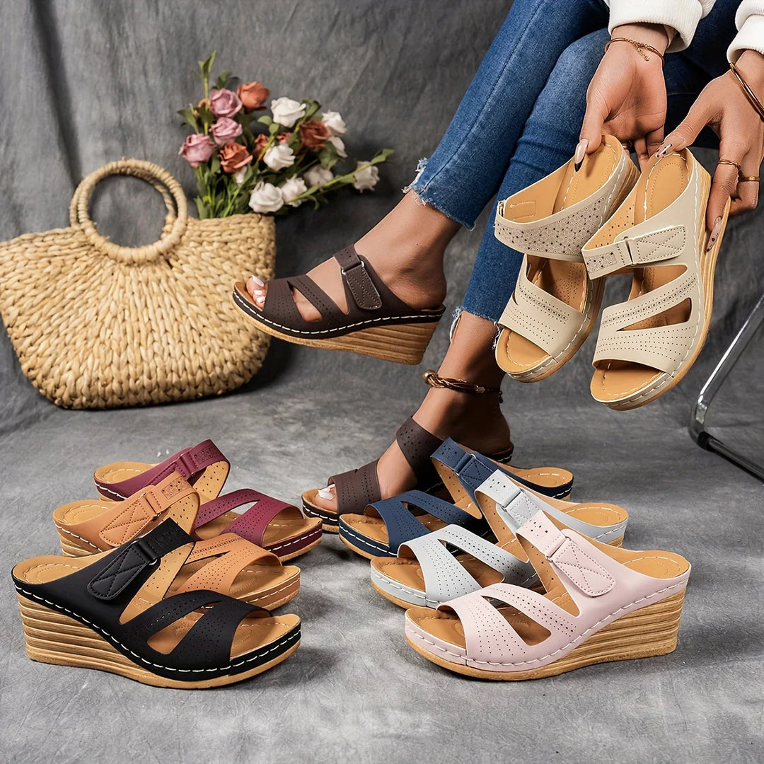 Kate Leather Wedge Sandal
