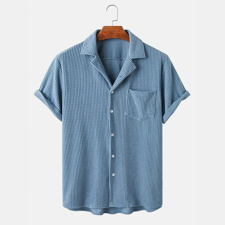 Reagan Waffle Knit Button-Up Shirt