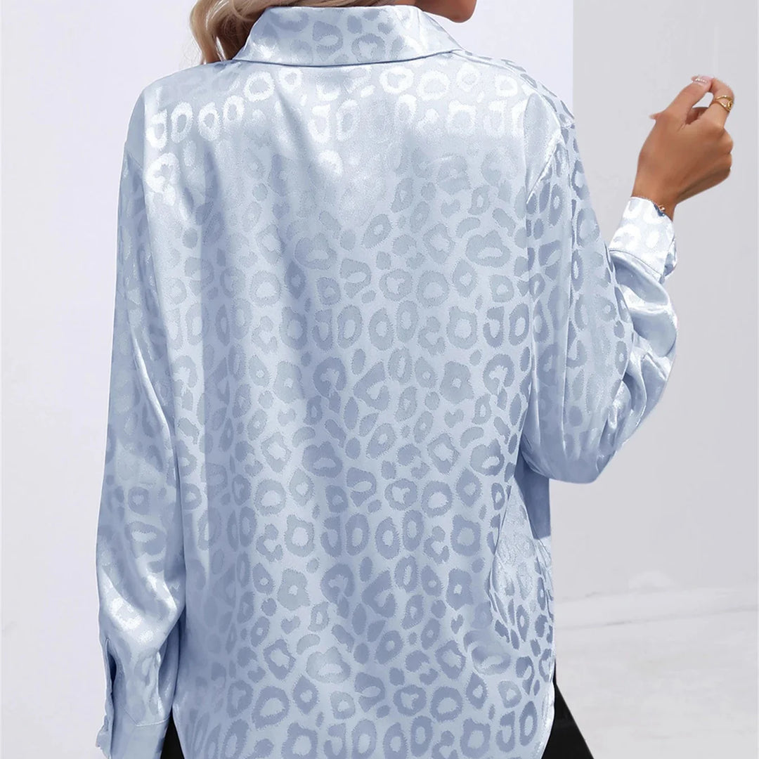 Allison Leopard Satin Blouse