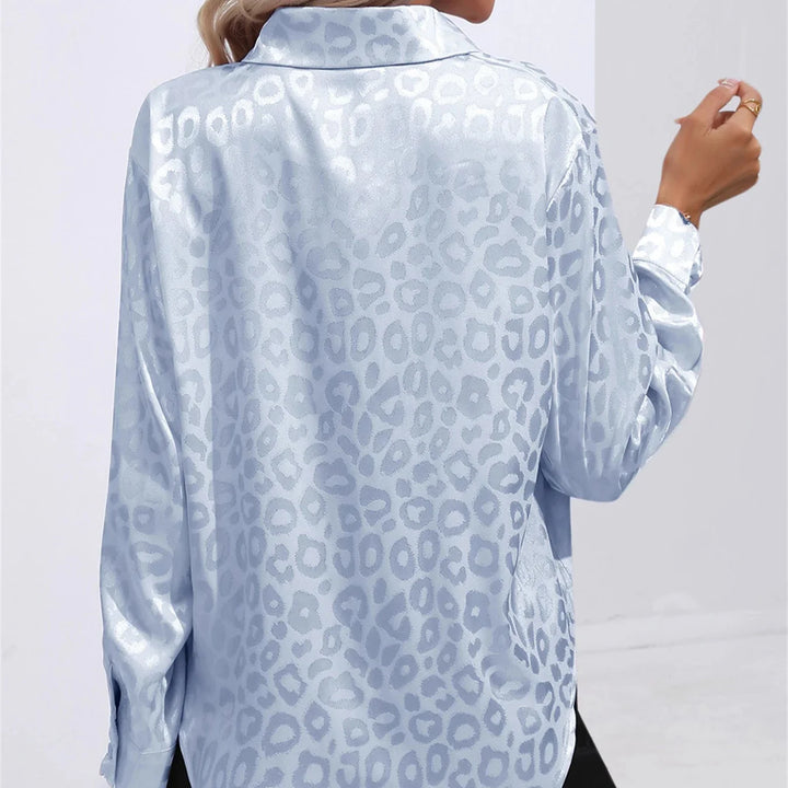 Allison Leopard Satin Blouse