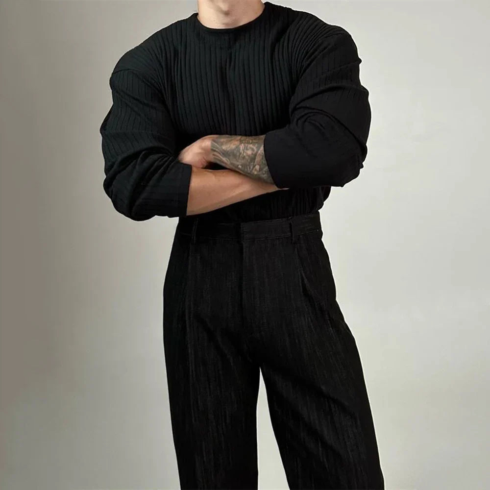 Morgan Oliver Ribbed Long Sleeve Shirt