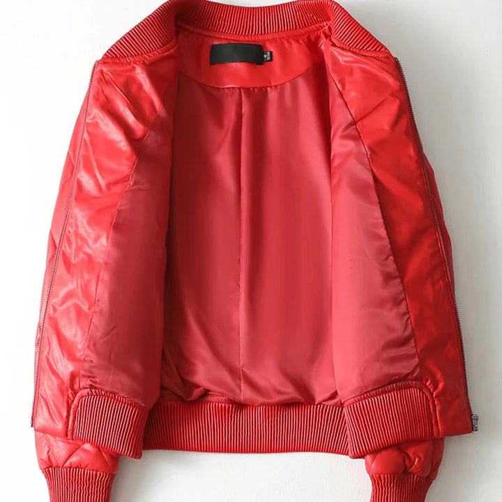 Melissa Quilted Leather Bomber
