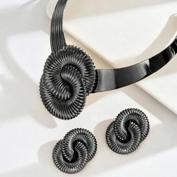 Velour Medallion Collar Necklace