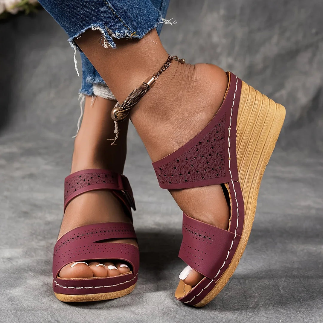 Kate Leather Wedge Sandal