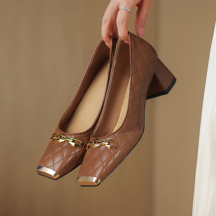 Amber Block Heel Pump