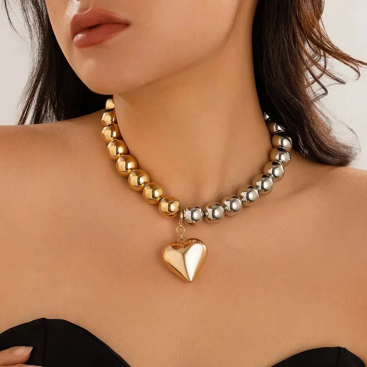 Velour Pendant Bead Necklace
