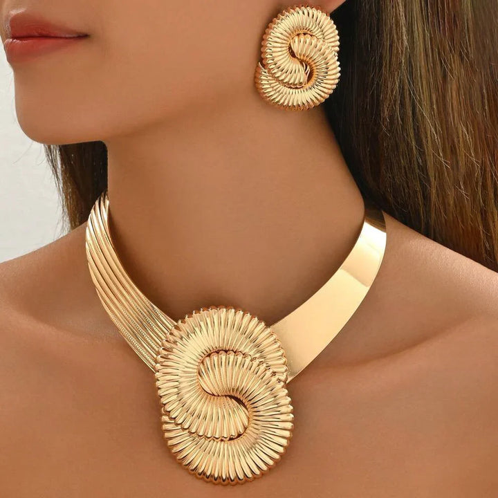 Velour Medallion Collar Necklace
