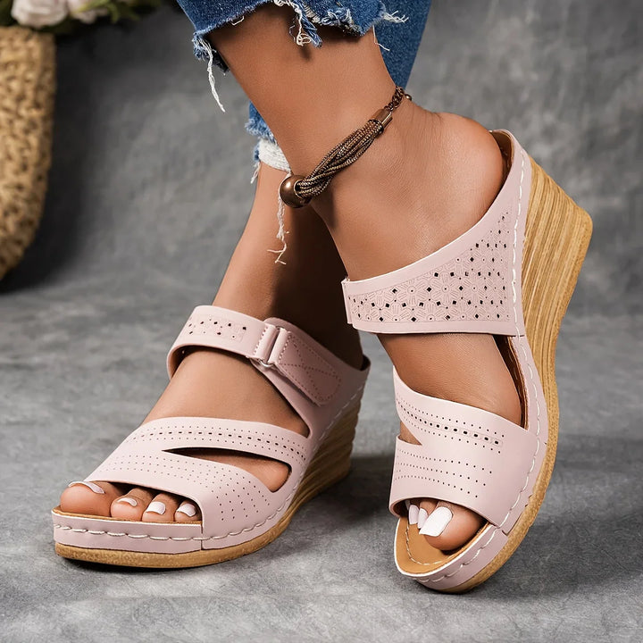 Kate Leather Wedge Sandal