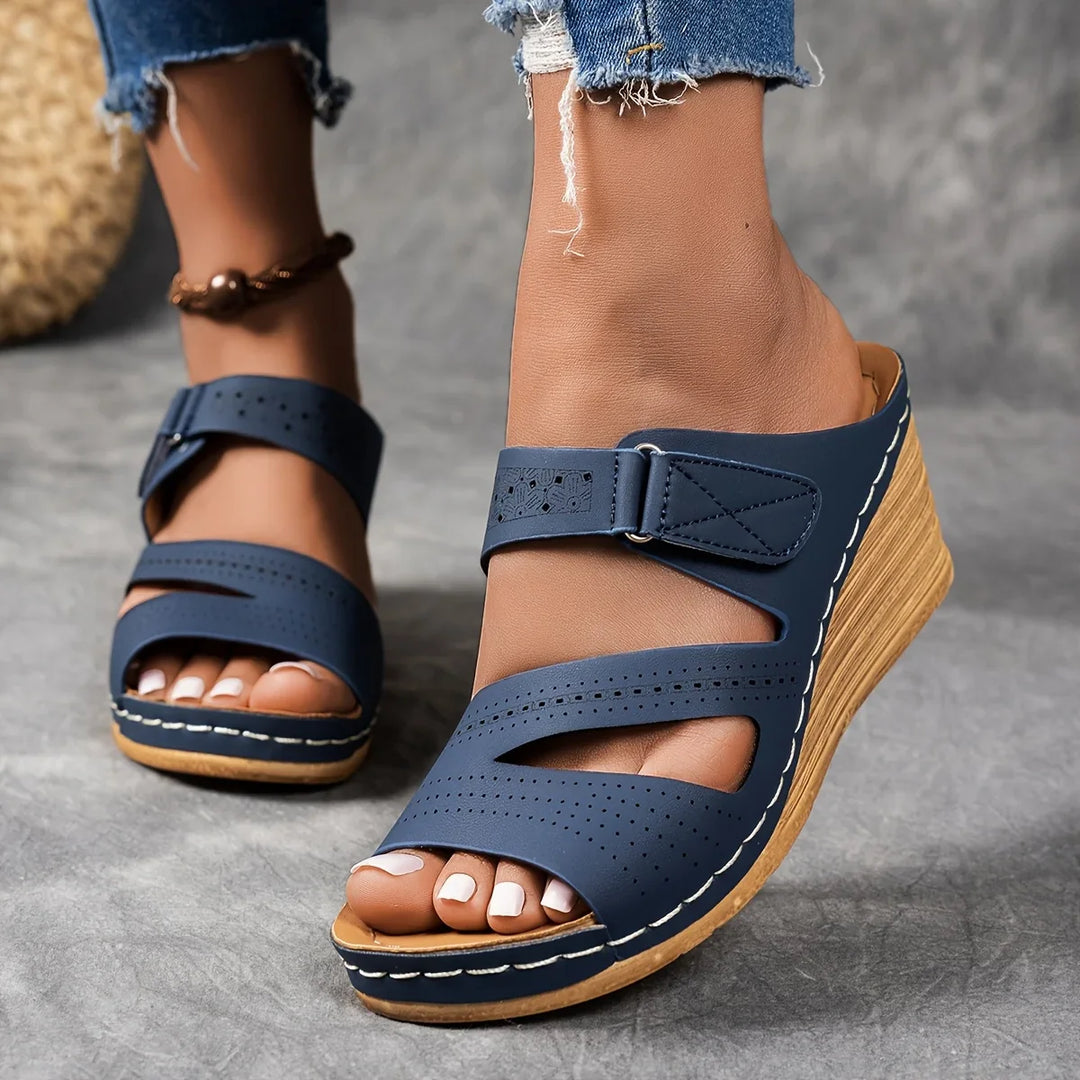 Kate Leather Wedge Sandal