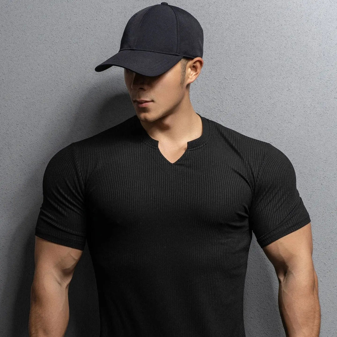 Blake Ribbed Knit V-Neck Shirt