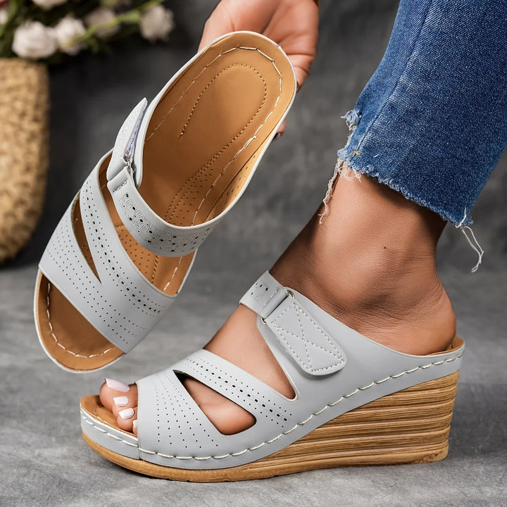 Kate Leather Wedge Sandal