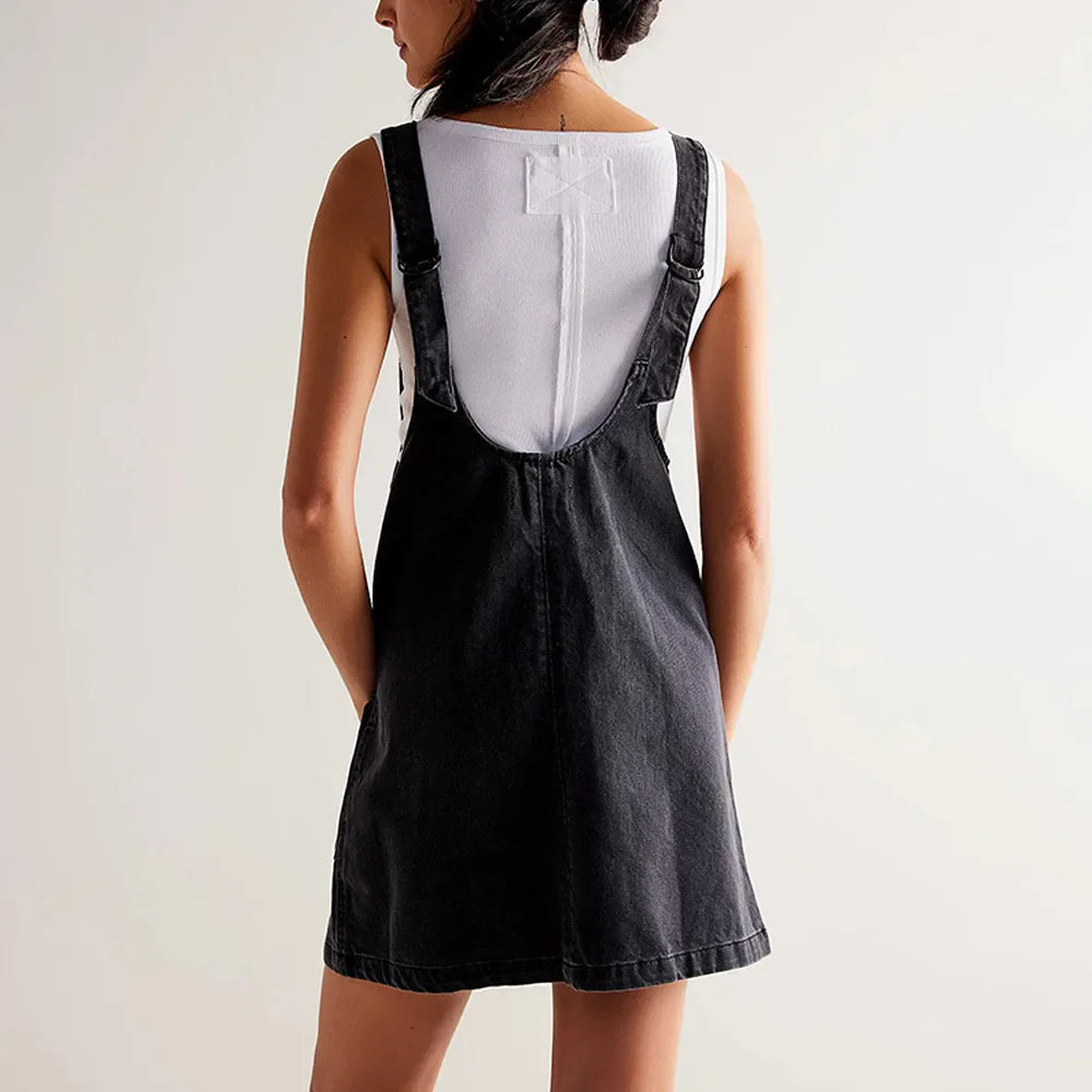 Savannah Denim Overall Dress